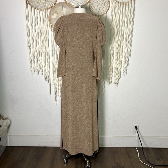 SOLD Jen's Pirate Booty NWOT Metallic Atomic Maxi Dress in Champagne Size M - Picture 7 of 14